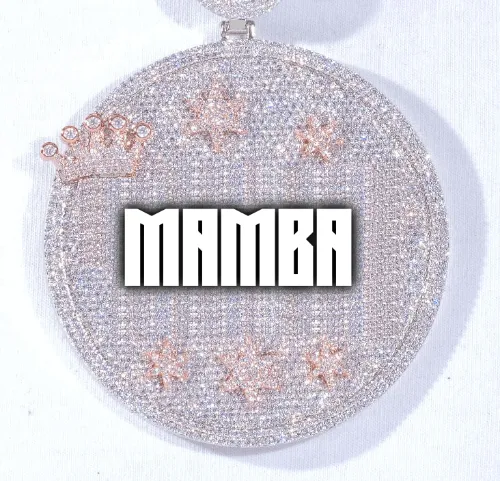 CUSTOM LETTER NECKLACE 3D BIG CROWN DISC sold by The GUU Shop