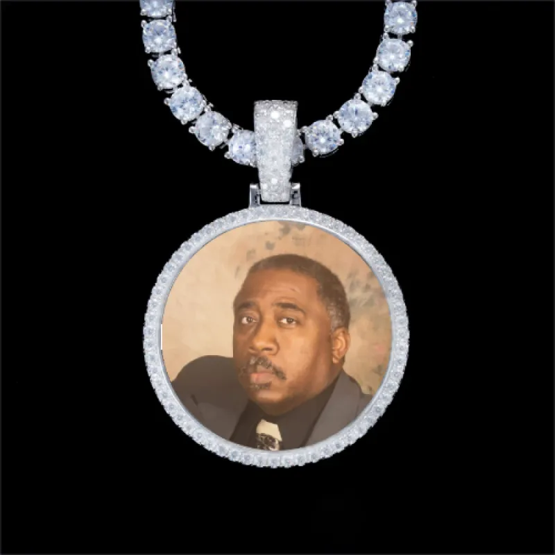 925S & VVS Moissanite 3D Circle Custom Picture Pendant sold by The GUU Shop