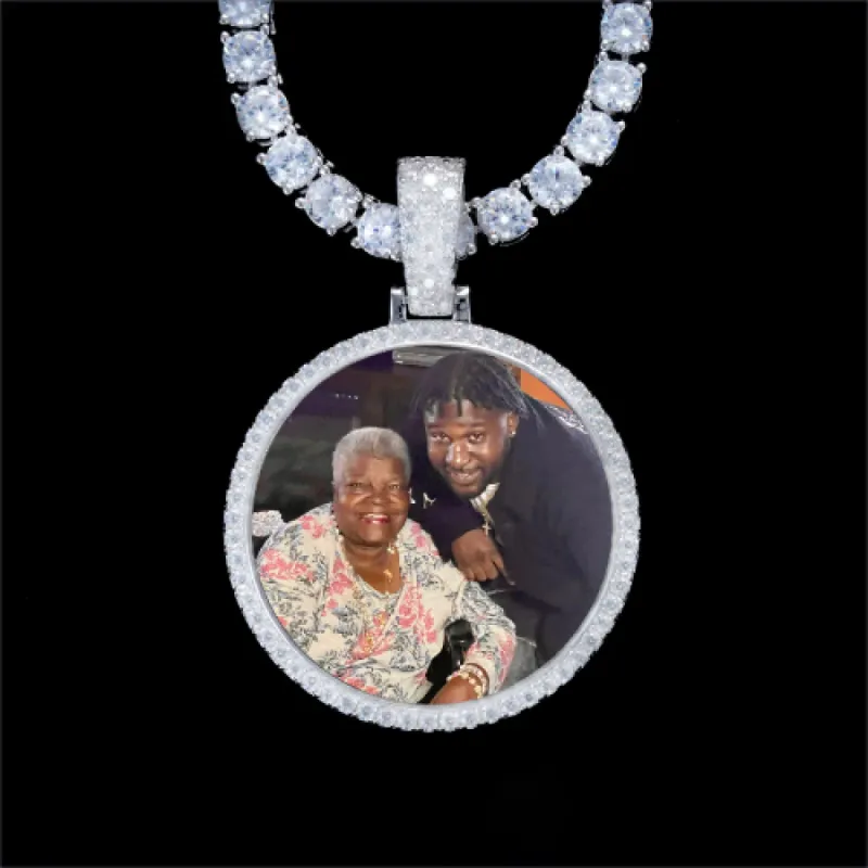 925S & VVS Moissanite 3D Circle Custom Picture Pendant sold by The GUU Shop