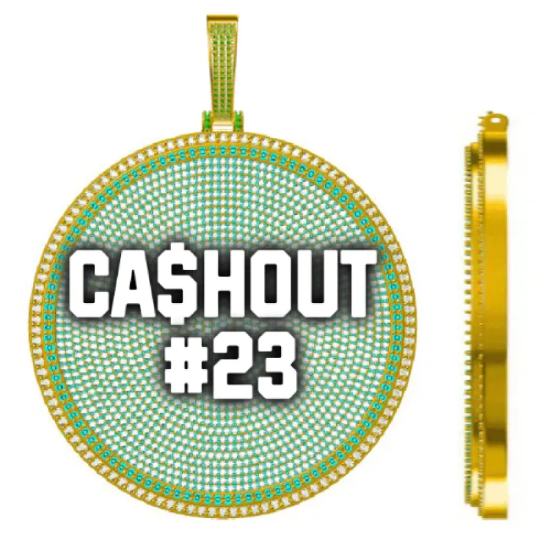 CUSTOM LETTER NECKLACE 3D BIG DISC sold by The GUU Shop