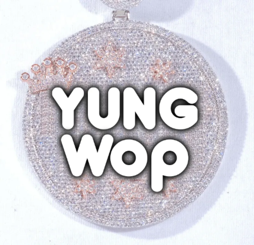 CUSTOM LETTER NECKLACE 3D BIG CROWN DISC sold by The GUU Shop