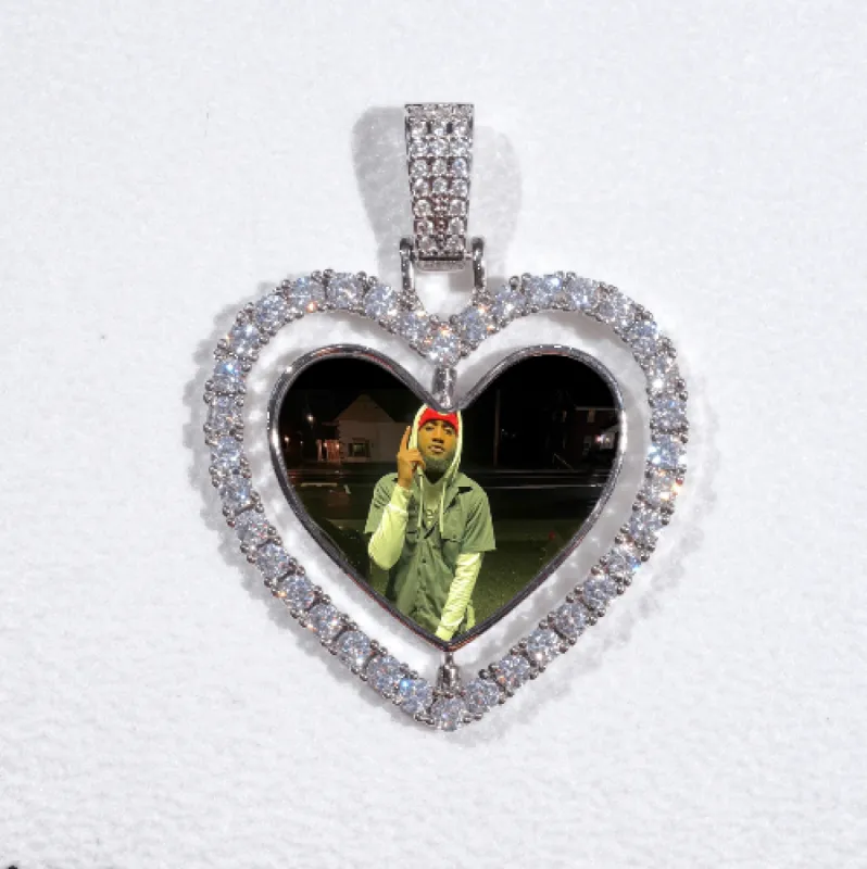 3D Spinning 2-Faced Heart Custom Picture Pendant sold by The GUU Shop