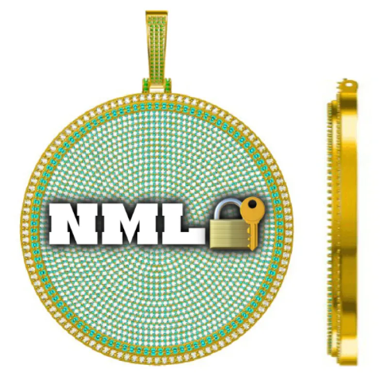 CUSTOM LETTER NECKLACE 3D BIG DISC sold by The GUU Shop