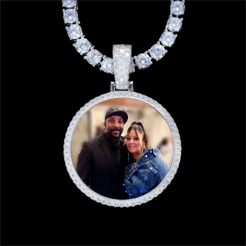 925S & VVS Moissanite 3D Circle Custom Picture Pendant sold by The GUU Shop
