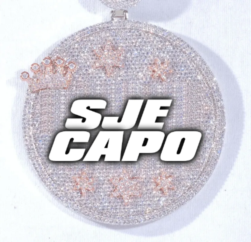 CUSTOM LETTER NECKLACE 3D BIG CROWN DISC sold by The GUU Shop