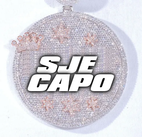 CUSTOM LETTER NECKLACE 3D BIG CROWN DISC sold by The GUU Shop