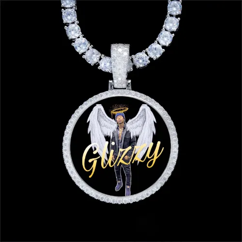 925S & VVS Moissanite 3D Circle Custom Picture Pendant sold by The GUU Shop