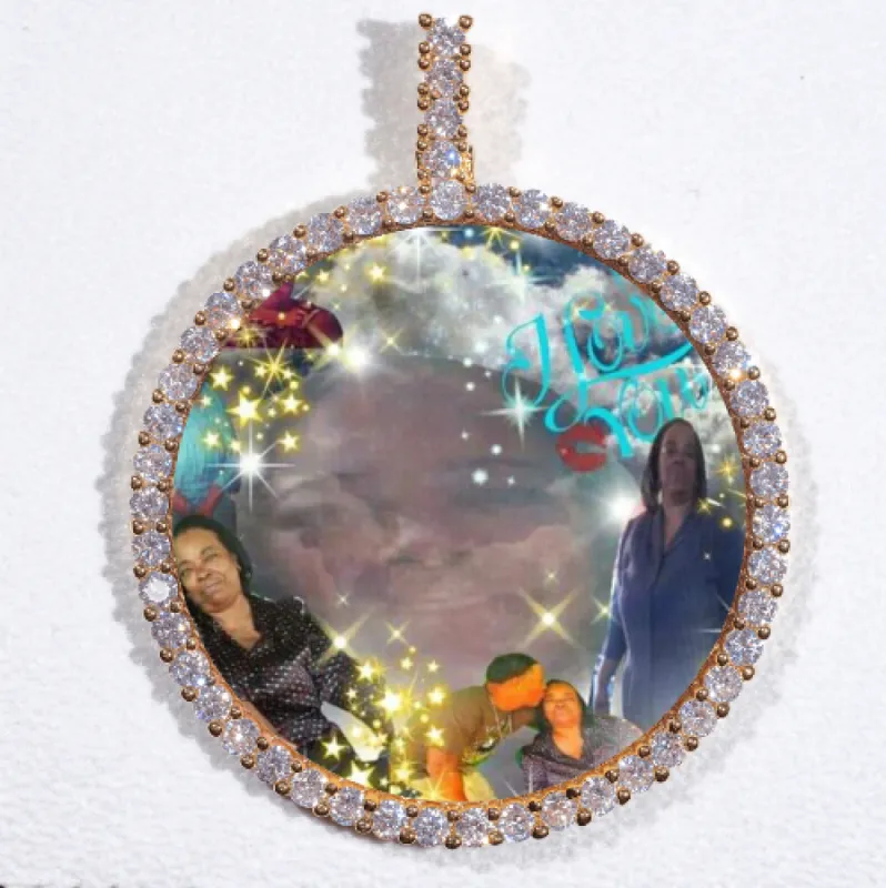 LARGE 3D CIRCLE CUSTOM PICTURE PENDANT sold by The GUU Shop