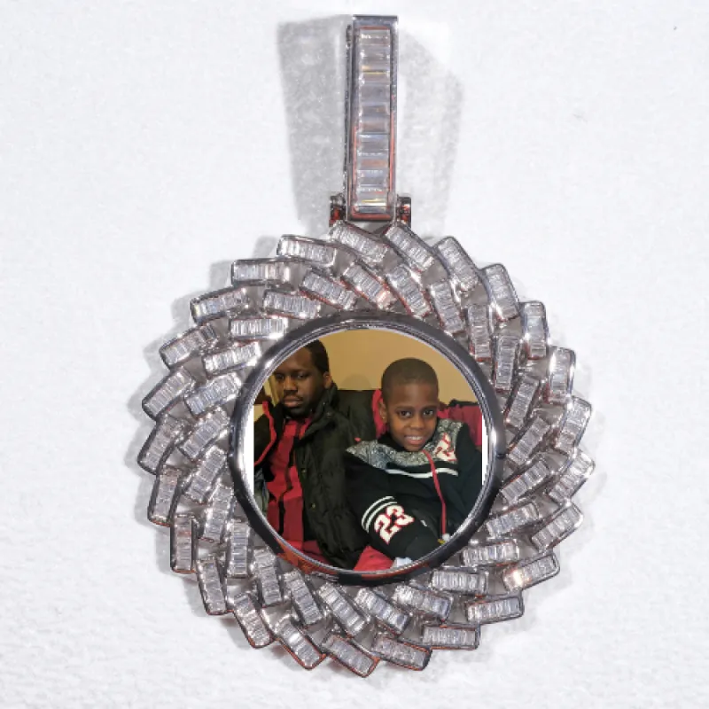 Large 3D Baguette Custom Picture Pendant sold by The GUU Shop