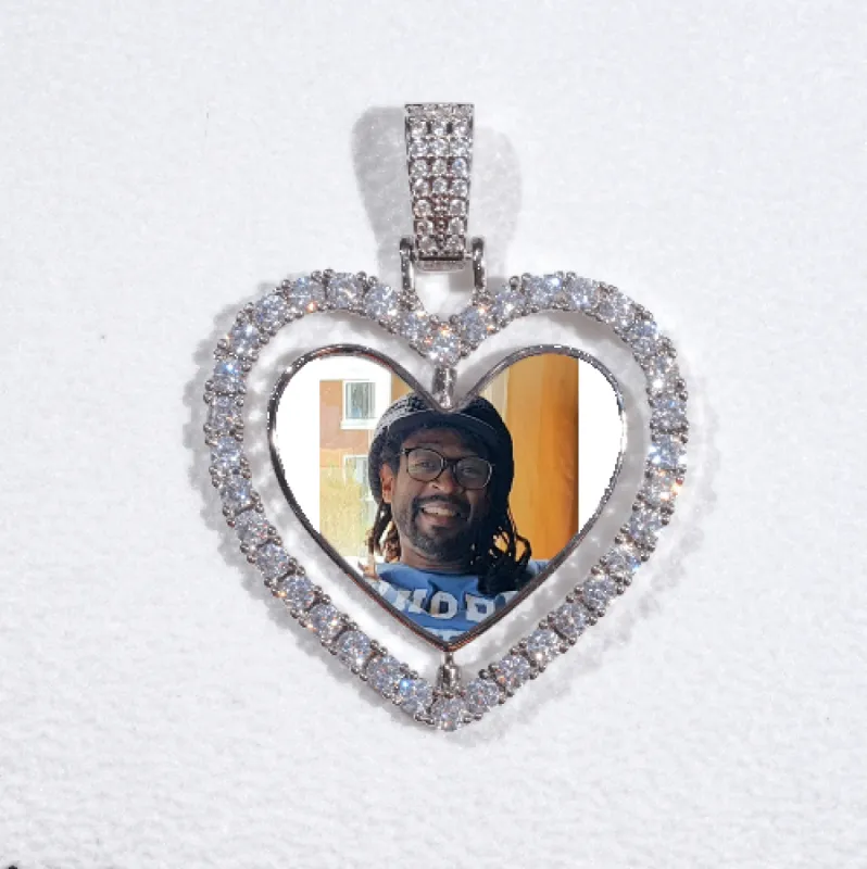 3D Spinning 2-Faced Heart Custom Picture Pendant sold by The GUU Shop