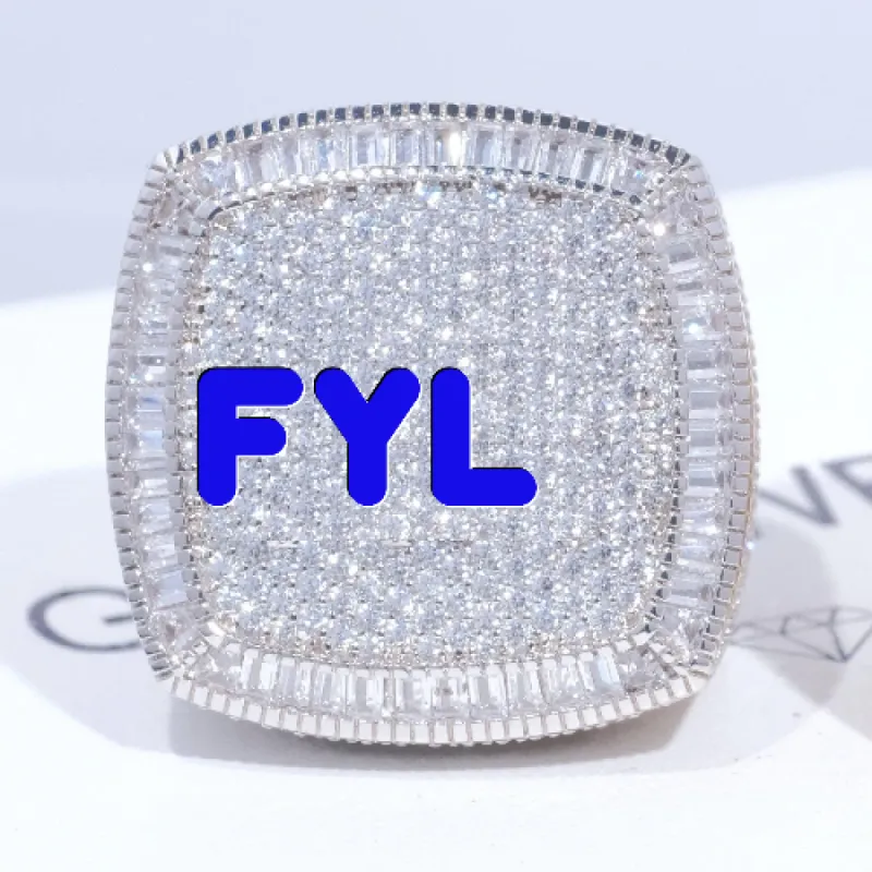 CUSTOM LETTER 3D ICED RING sold by The GUU Shop