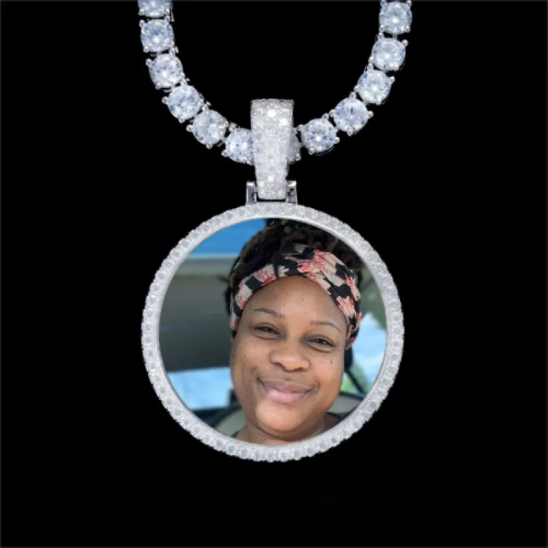925S & VVS Moissanite 3D Circle Custom Picture Pendant sold by The GUU Shop