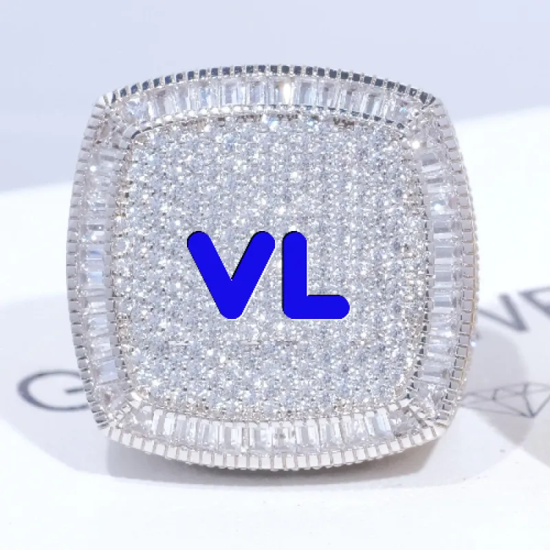 CUSTOM LETTER 3D ICED RING sold by The GUU Shop