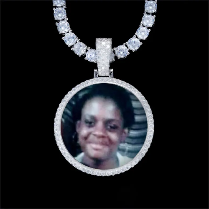 925S & VVS Moissanite 3D Circle Custom Picture Pendant sold by The GUU Shop