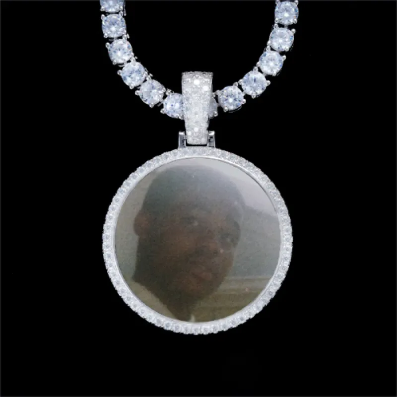 925S & VVS Moissanite 3D Circle Custom Picture Pendant sold by The GUU Shop