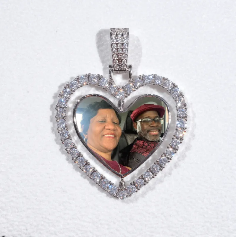 3D Spinning 2-Faced Heart Custom Picture Pendant sold by The GUU Shop