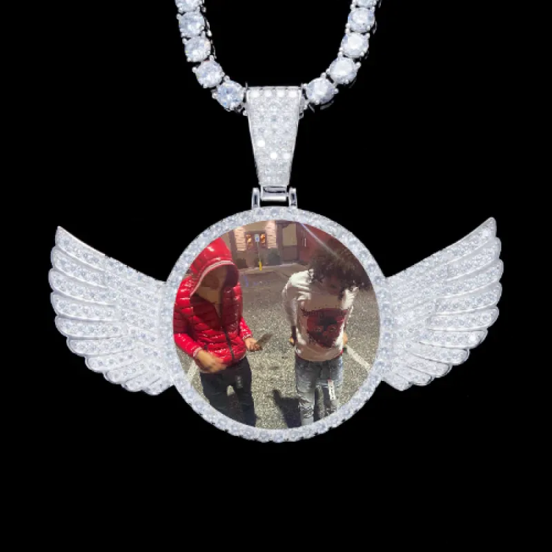 925S & VVS Moissanite 3D Wing Custom Picture Pendant sold by The GUU Shop