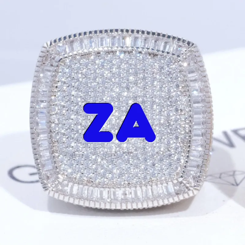 CUSTOM LETTER 3D ICED RING sold by The GUU Shop