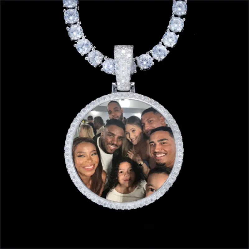 925S & VVS Moissanite 3D Circle Custom Picture Pendant sold by The GUU Shop