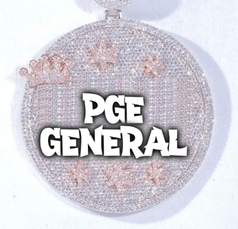 CUSTOM LETTER NECKLACE 3D BIG CROWN DISC sold by The GUU Shop