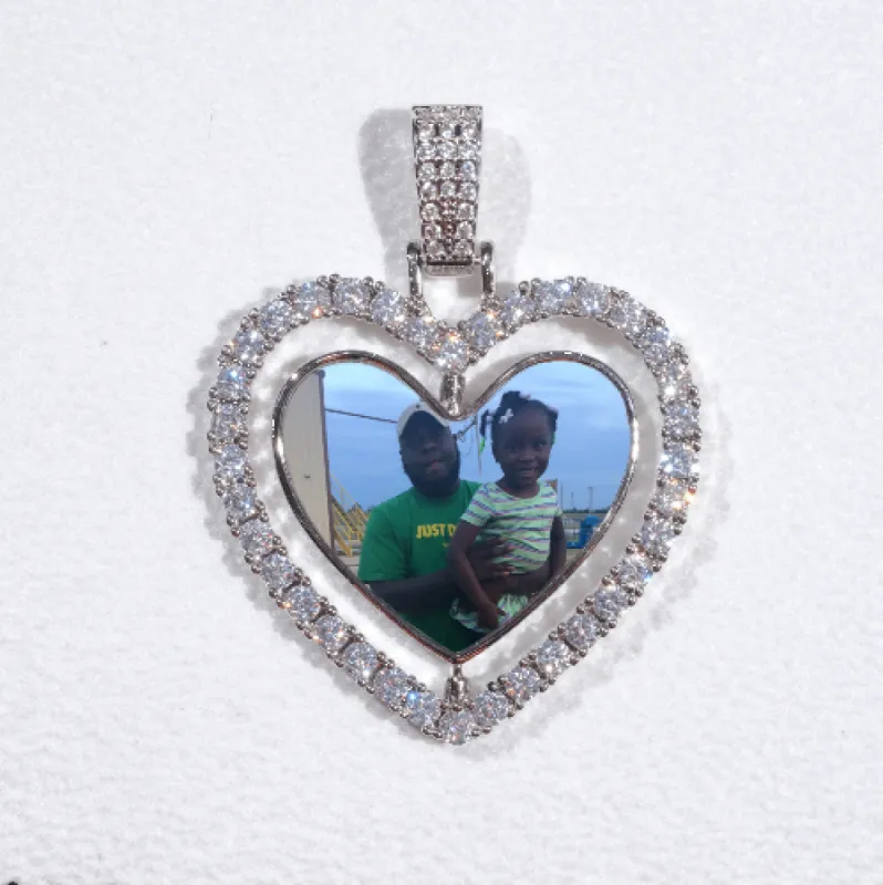 3D Spinning 2-Faced Heart Custom Picture Pendant sold by The GUU Shop