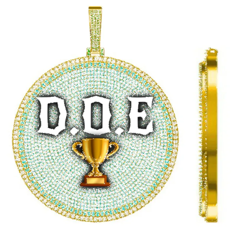 CUSTOM LETTER NECKLACE 3D BIG DISC made by The GUU Shop