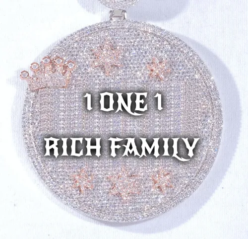 CUSTOM LETTER NECKLACE 3D BIG CROWN DISC sold by The GUU Shop