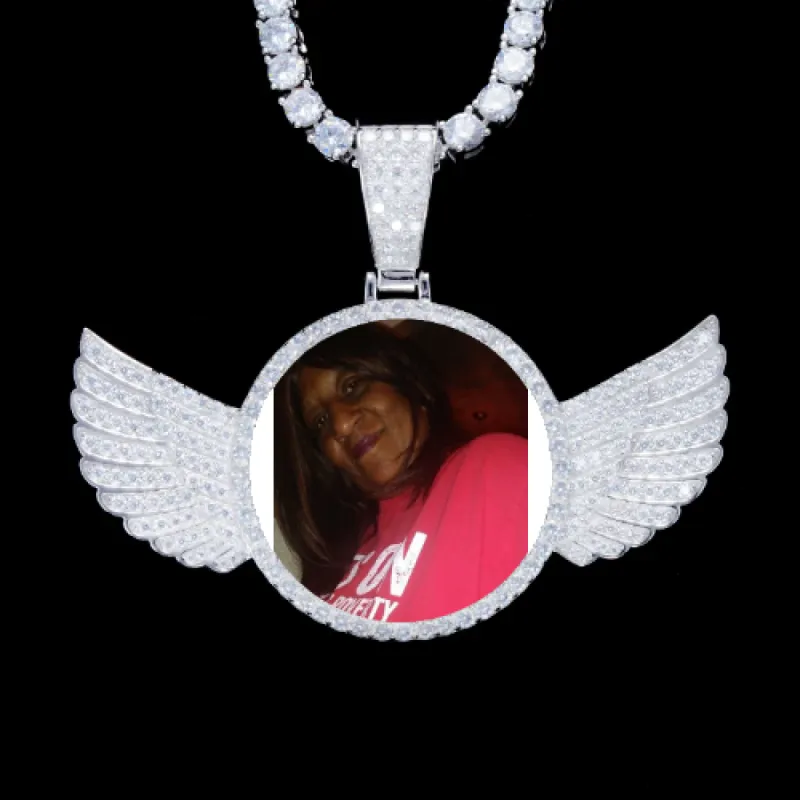 925S & VVS Moissanite 3D Wing Custom Picture Pendant sold by The GUU Shop