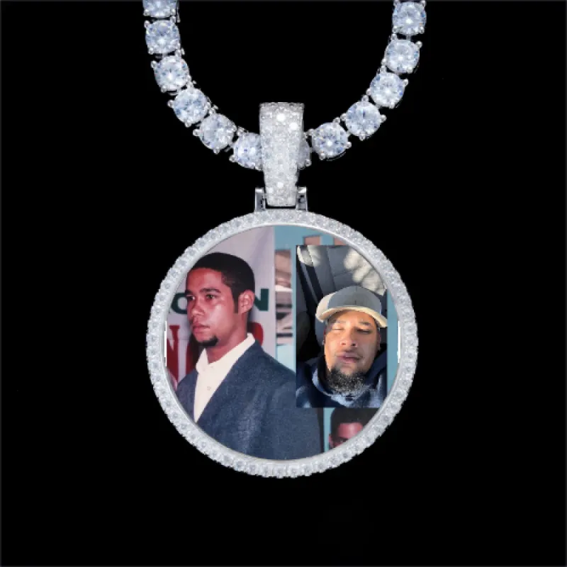 925S & VVS Moissanite 3D Circle Custom Picture Pendant sold by The GUU Shop