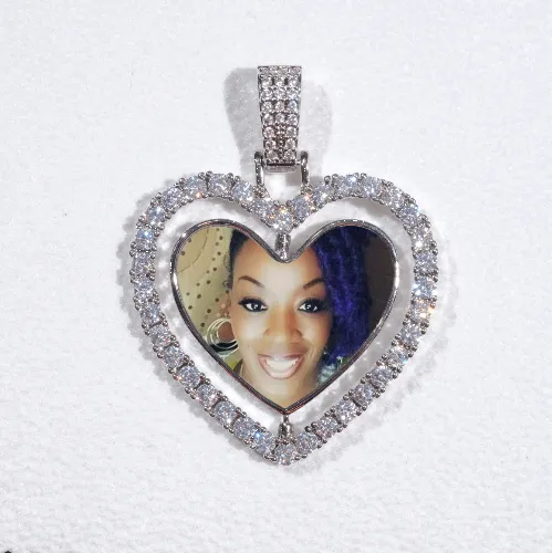 3D Spinning 2-Faced Heart Custom Picture Pendant sold by The GUU Shop