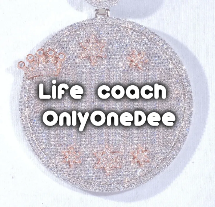 CUSTOM LETTER NECKLACE 3D BIG CROWN DISC sold by The GUU Shop