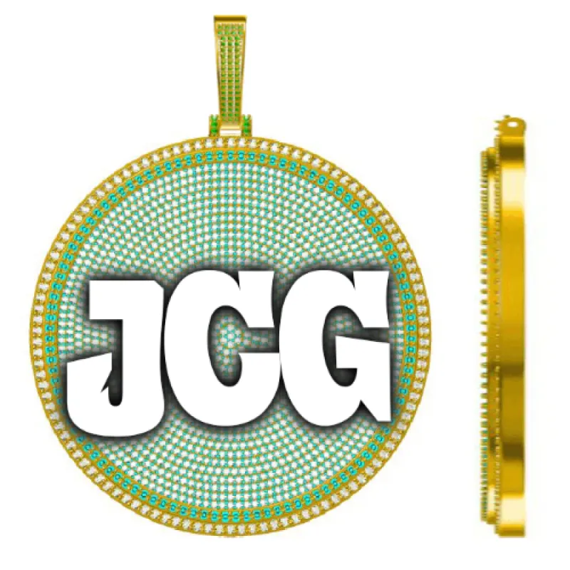 CUSTOM LETTER NECKLACE 3D BIG DISC sold by The GUU Shop