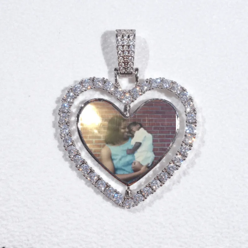 3D Spinning 2-Faced Heart Custom Picture Pendant sold by The GUU Shop