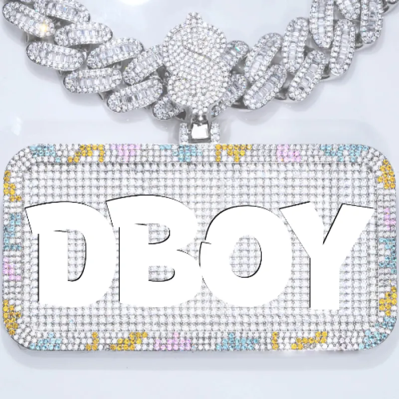 CUSTOM LETTER NECKLACE 3D COLORFUL SQUARE sold by The GUU Shop