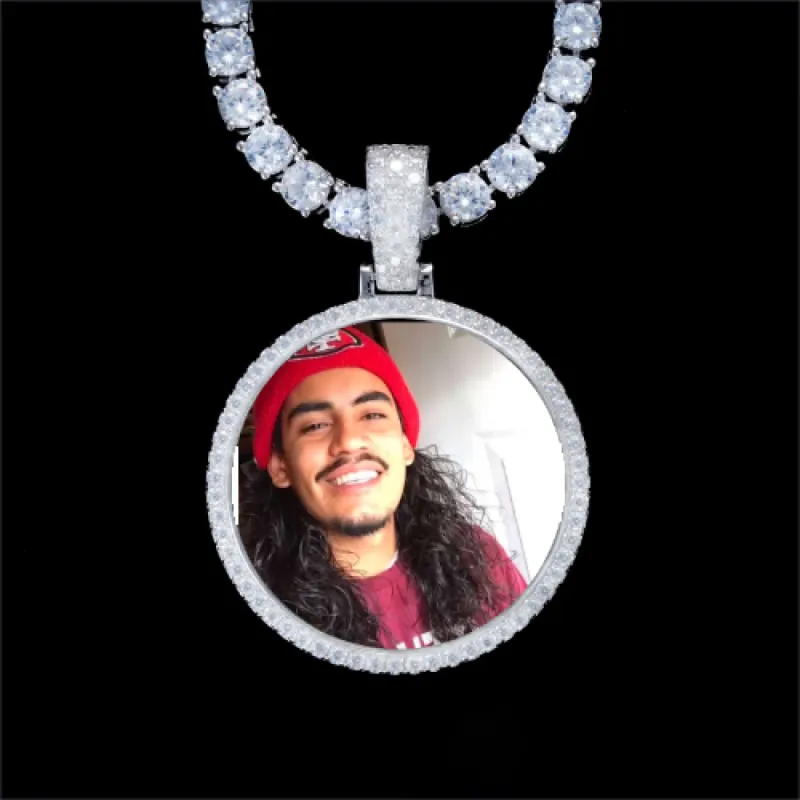 925S & VVS Moissanite 3D Circle Custom Picture Pendant sold by The GUU Shop