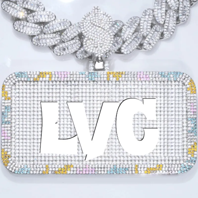 CUSTOM LETTER NECKLACE 3D COLORFUL SQUARE sold by The GUU Shop