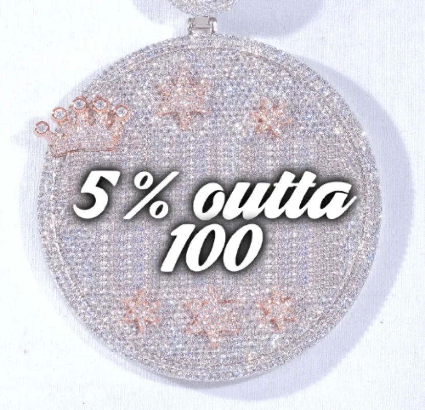 CUSTOM LETTER NECKLACE 3D BIG CROWN DISC sold by The GUU Shop