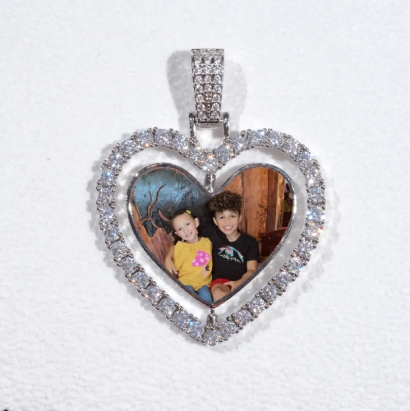3D Spinning 2-Faced Heart Custom Picture Pendant sold by The GUU Shop