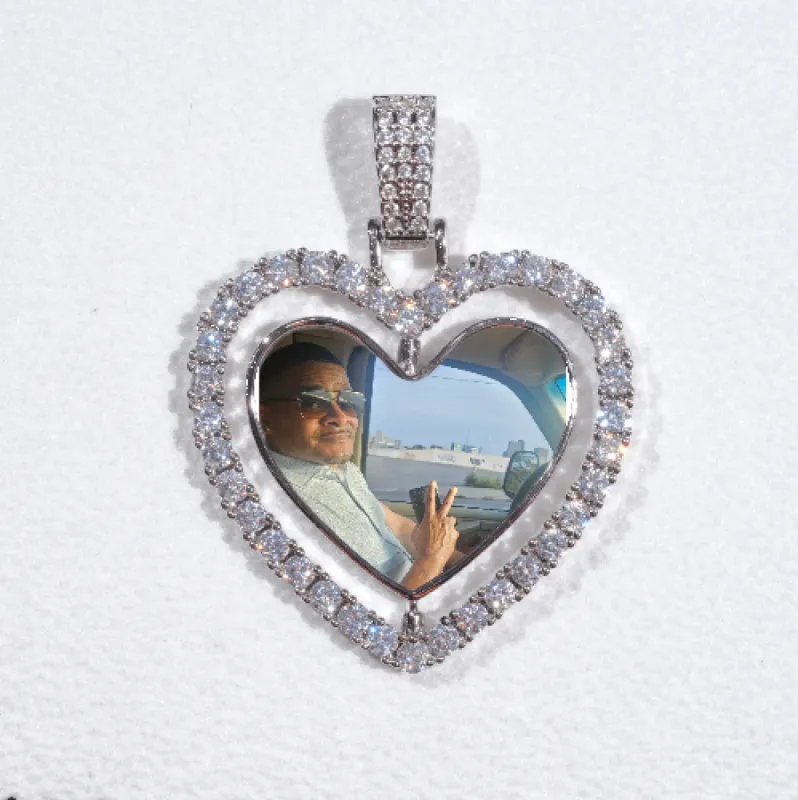 3D Spinning 2-Faced Heart Custom Picture Pendant sold by The GUU Shop