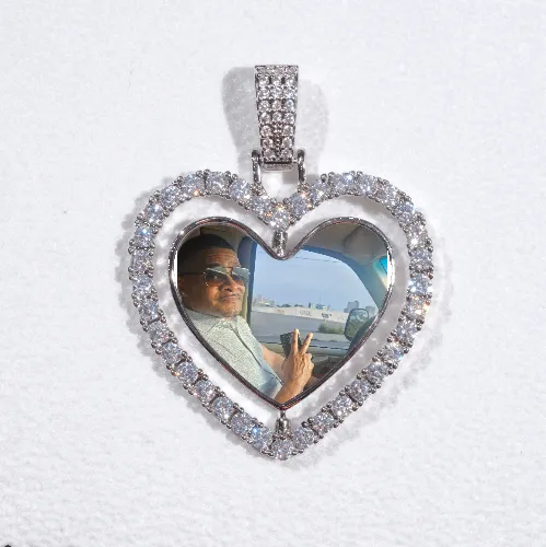 3D Spinning 2-Faced Heart Custom Picture Pendant sold by The GUU Shop