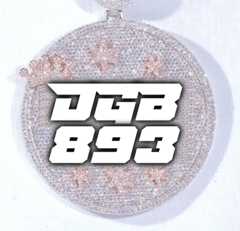 CUSTOM LETTER NECKLACE 3D BIG CROWN DISC sold by The GUU Shop