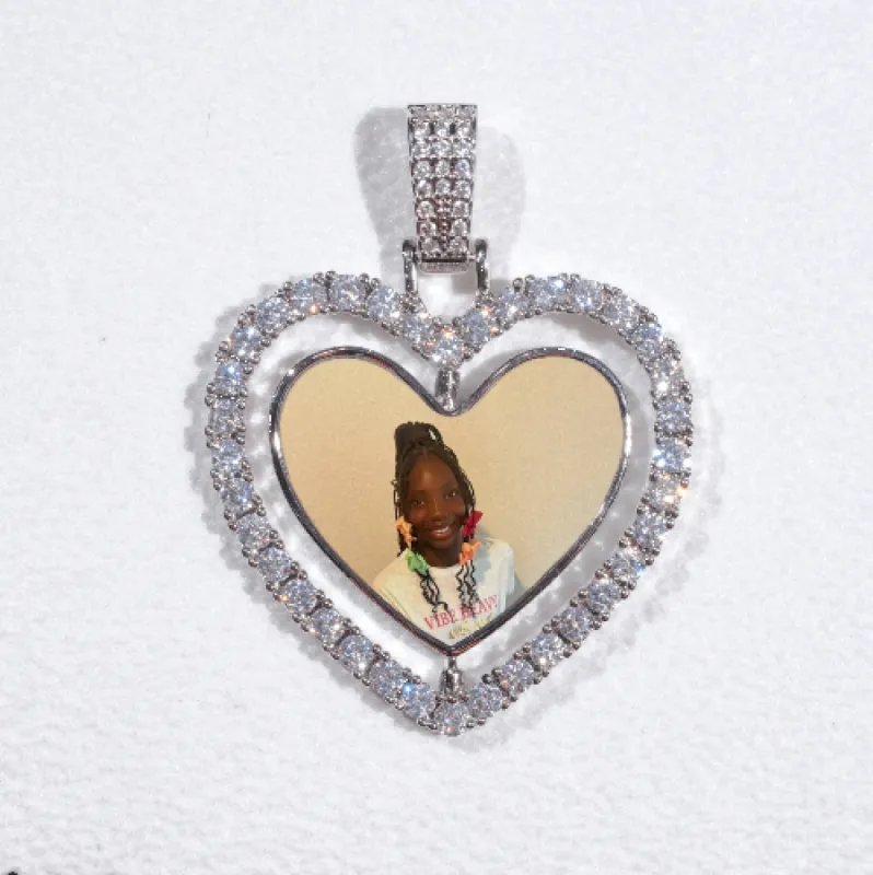 3D Spinning 2-Faced Heart Custom Picture Pendant sold by The GUU Shop