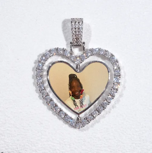 3D Spinning 2-Faced Heart Custom Picture Pendant sold by The GUU Shop