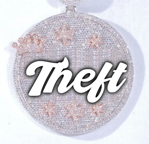 CUSTOM LETTER NECKLACE 3D BIG CROWN DISC sold by The GUU Shop