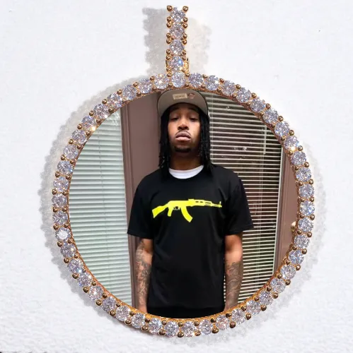 LARGE 3D CIRCLE CUSTOM PICTURE PENDANT sold by The GUU Shop