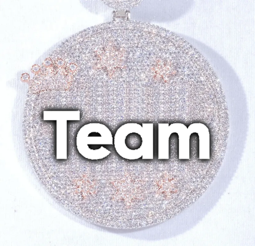 CUSTOM LETTER NECKLACE 3D BIG CROWN DISC sold by The GUU Shop