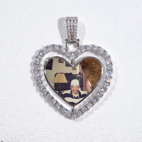 3D Spinning 2-Faced Heart Custom Picture Pendant sold by The GUU Shop