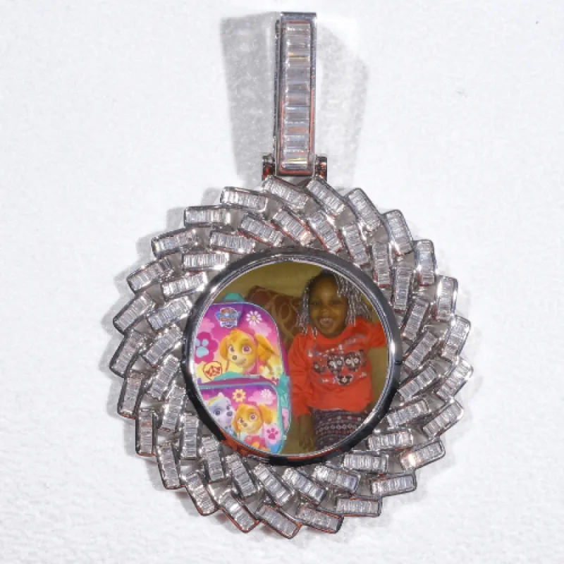 Large 3D Baguette Custom Picture Pendant sold by The GUU Shop