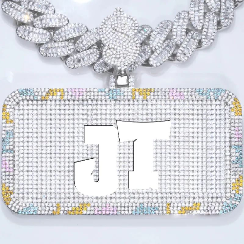 CUSTOM LETTER NECKLACE 3D COLORFUL SQUARE sold by The GUU Shop