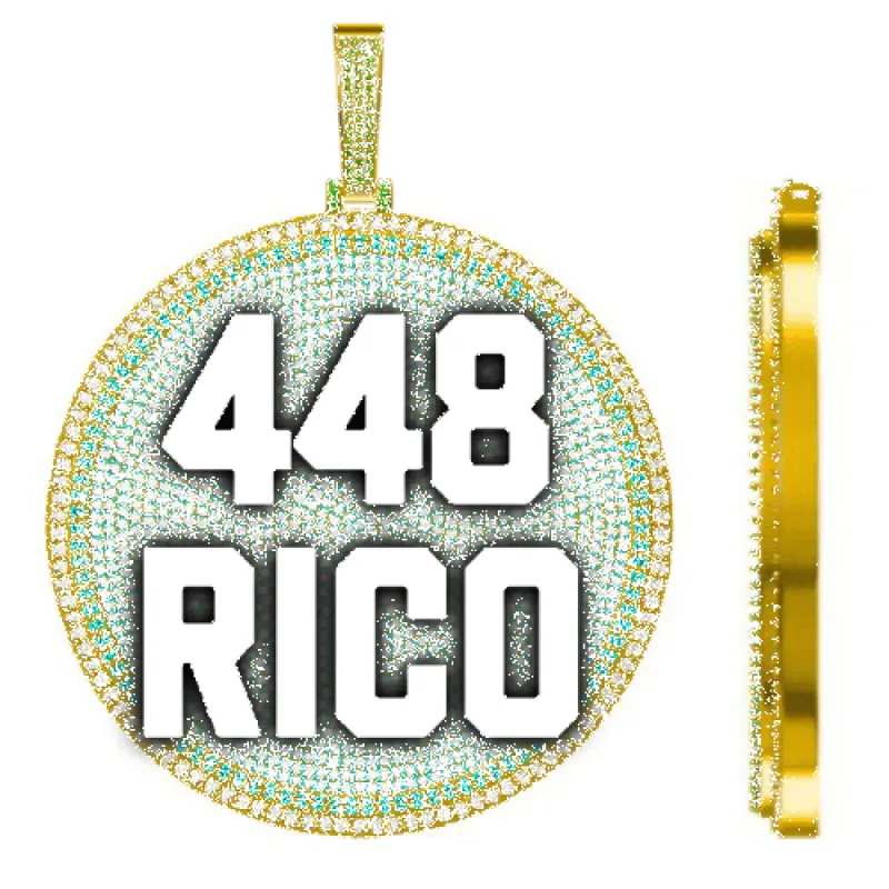 CUSTOM LETTER NECKLACE 3D BIG DISC sold by The GUU Shop